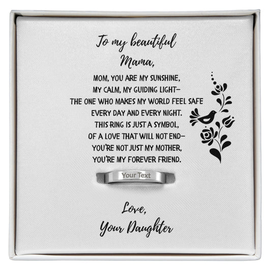 Engraved Women's Ring for Mama from Daughter