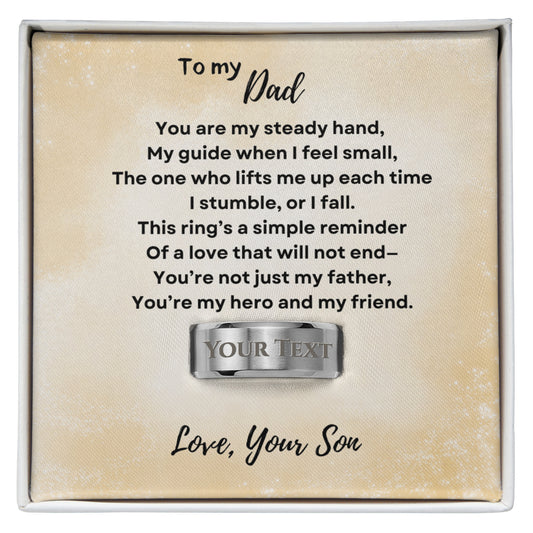 To My Dad Engraved Men's Ring
