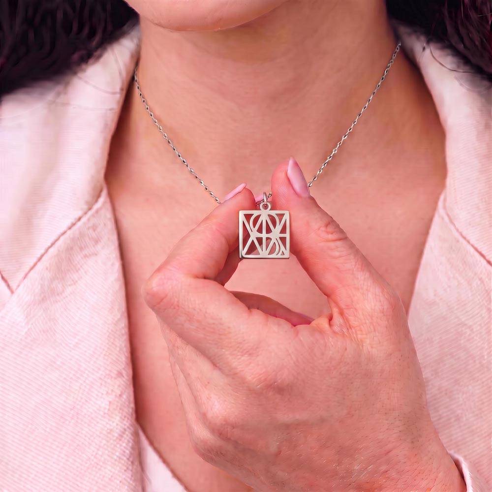 Personalized Monogram Necklace for Women, Custom Initial Necklace, Geometric Jewelry, Anniversary Birthday Gift, Daughter Christmas Gift, White Coat Ceremony Gift
