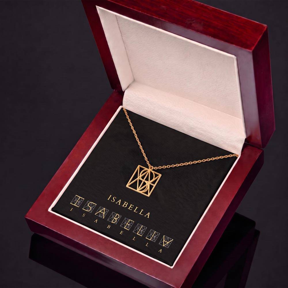 Personalized Monogram Necklace for Women, Custom Initial Necklace, Geometric Jewelry, Anniversary Birthday Gift, Daughter Christmas Gift, White Coat Ceremony Gift