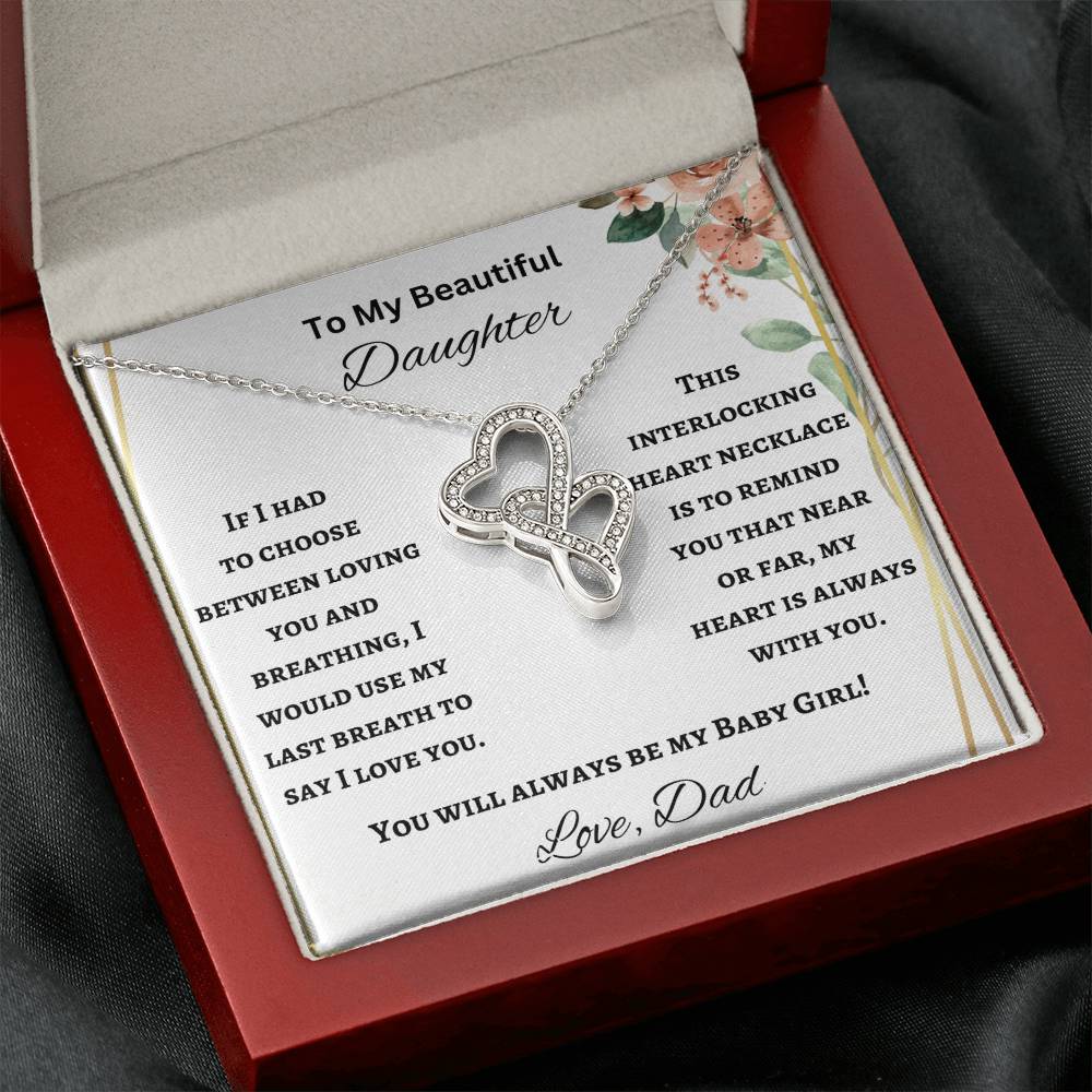 To My Daughter Heart to Heart Necklace