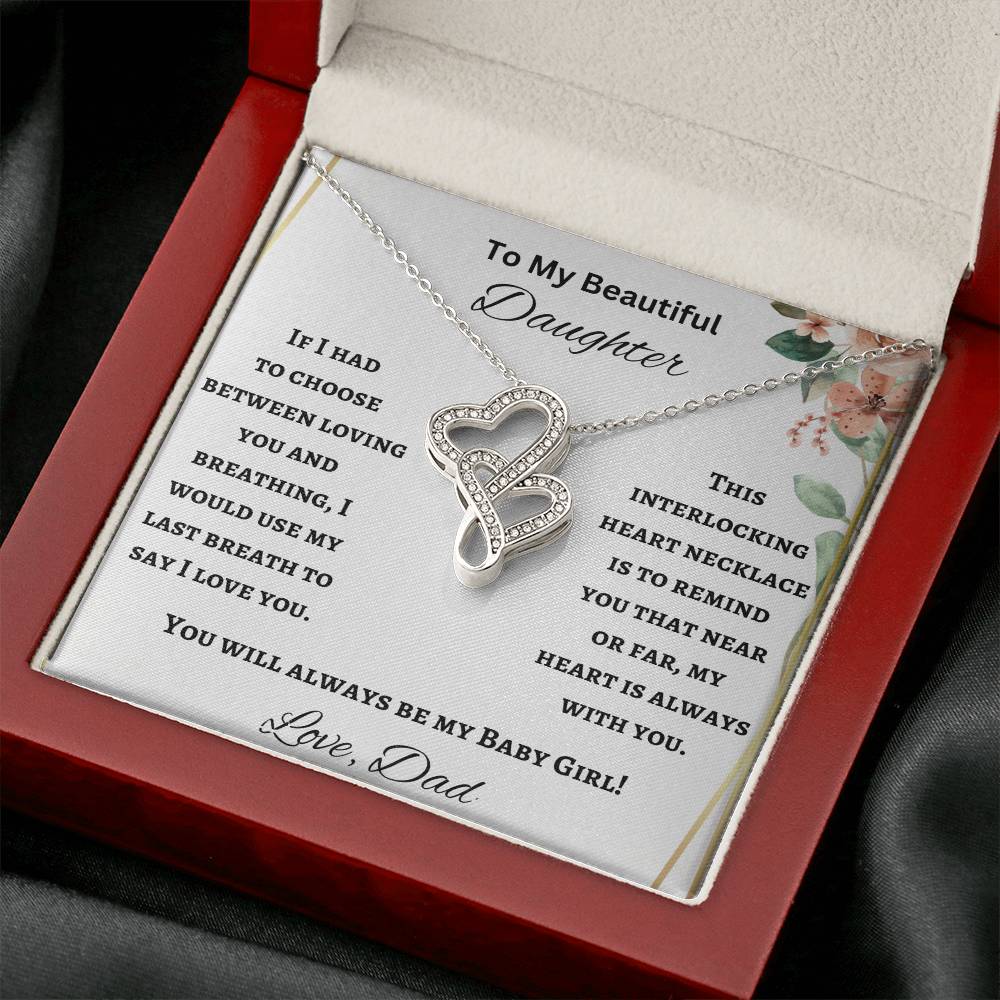 To My Daughter Heart to Heart Necklace