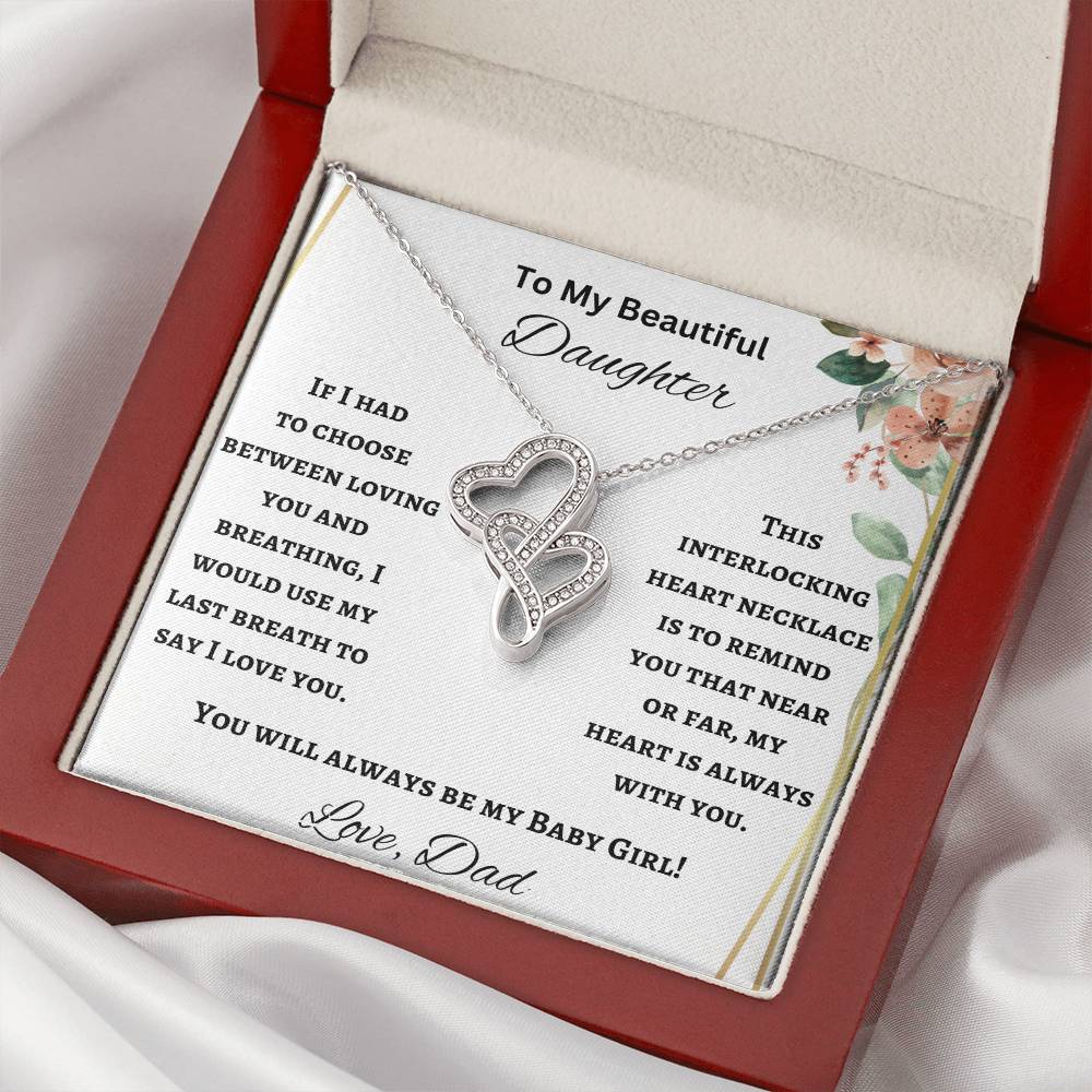 To My Daughter Heart to Heart Necklace