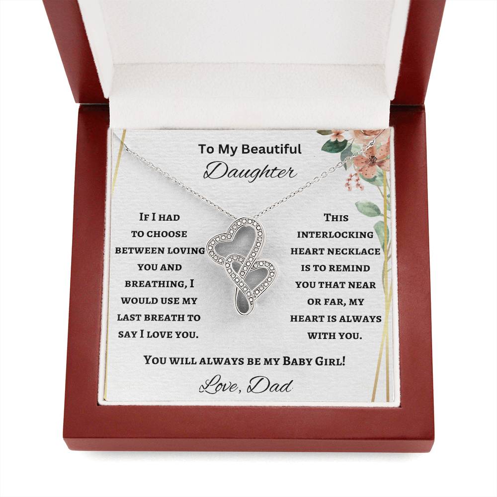 To My Daughter Heart to Heart Necklace