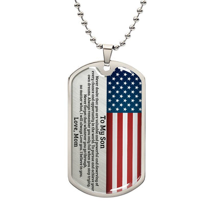 To My Son American Dog Tag