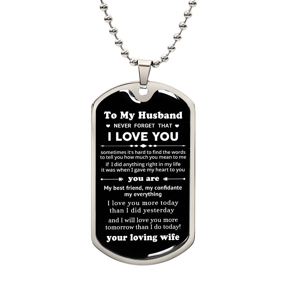 To My Husband - Dog Tag