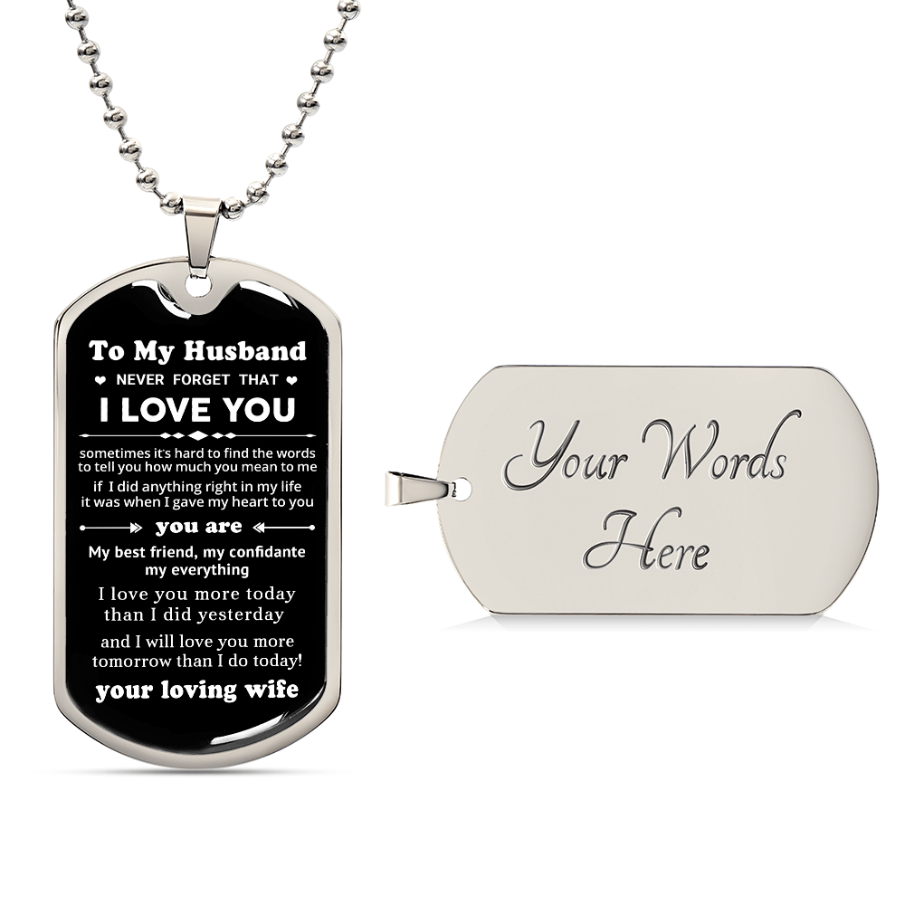 To My Husband - Dog Tag