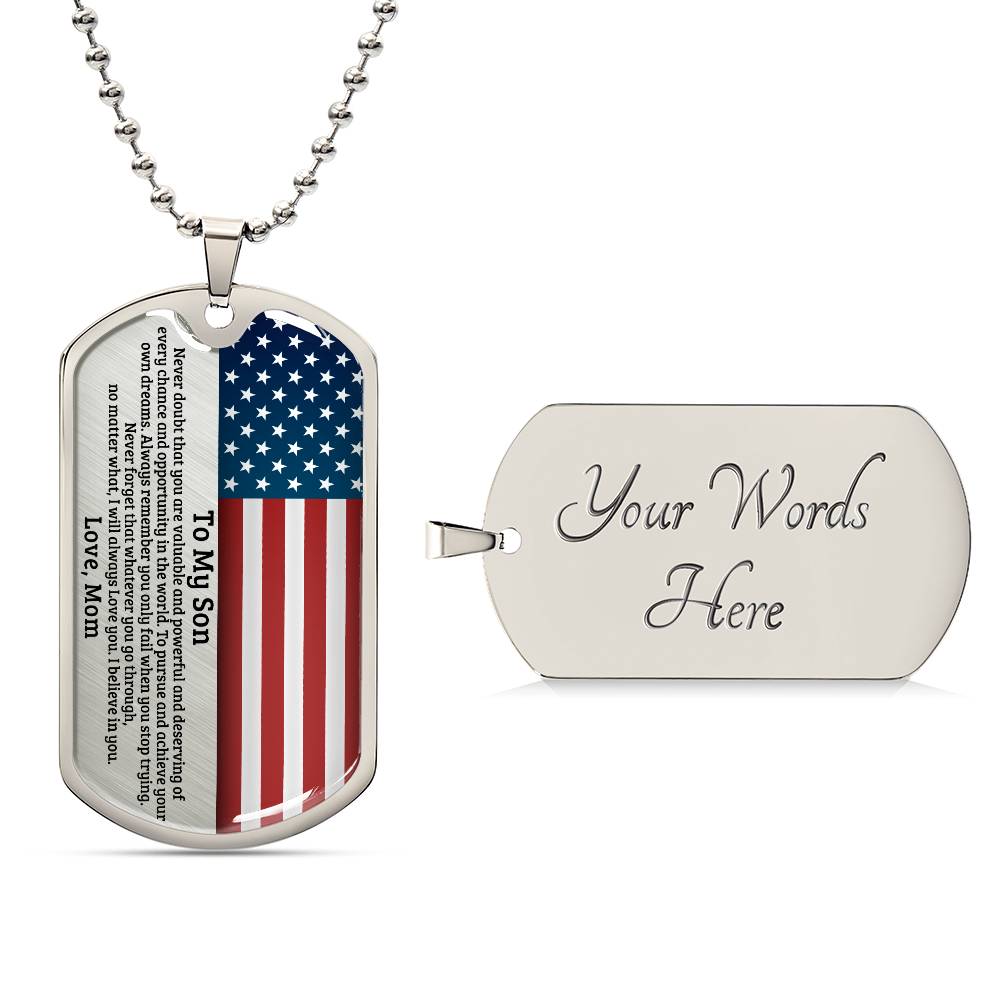 To My Son American Dog Tag