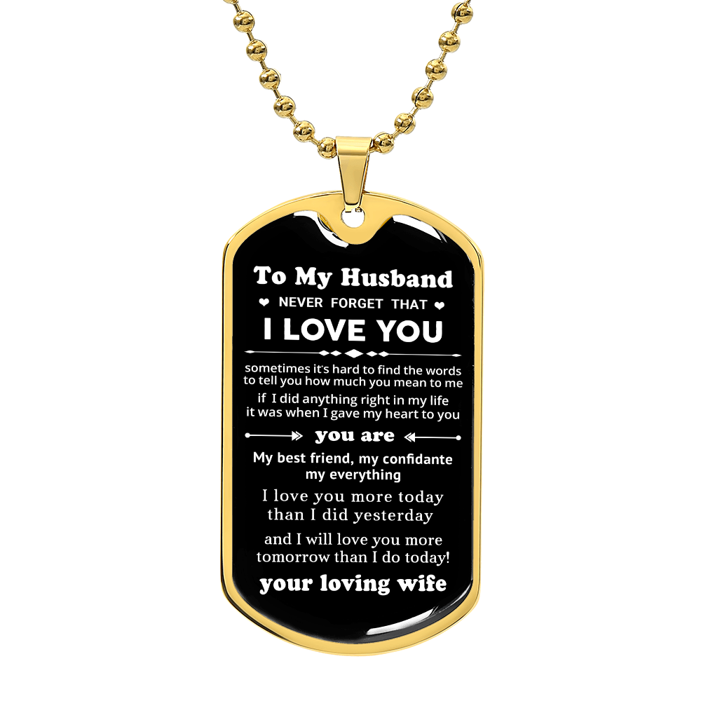 To My Husband - Dog Tag