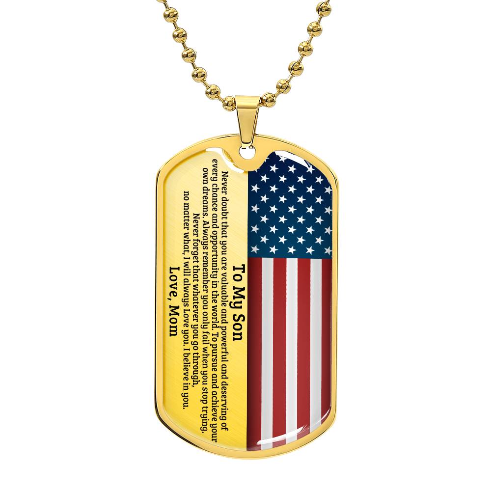 To My Son American Dog Tag