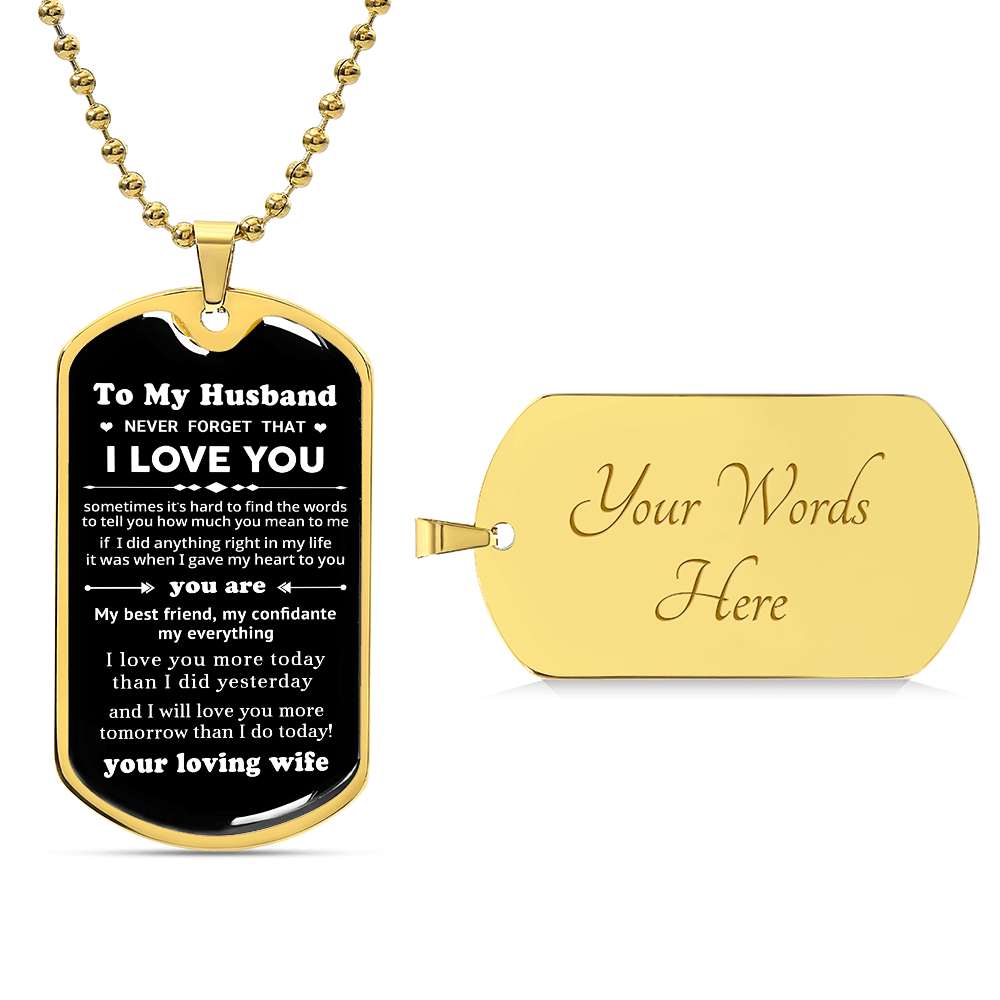 To My Husband - Dog Tag