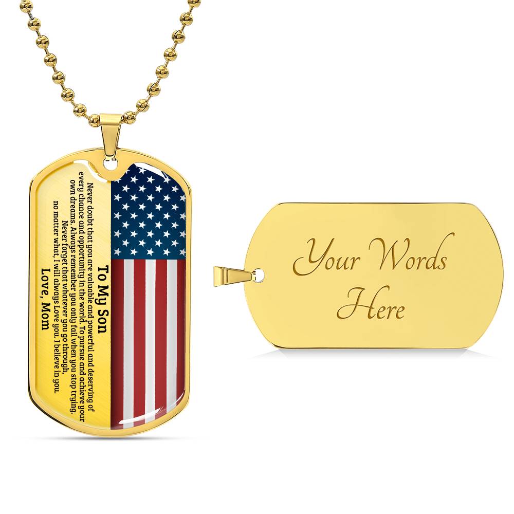 To My Son American Dog Tag