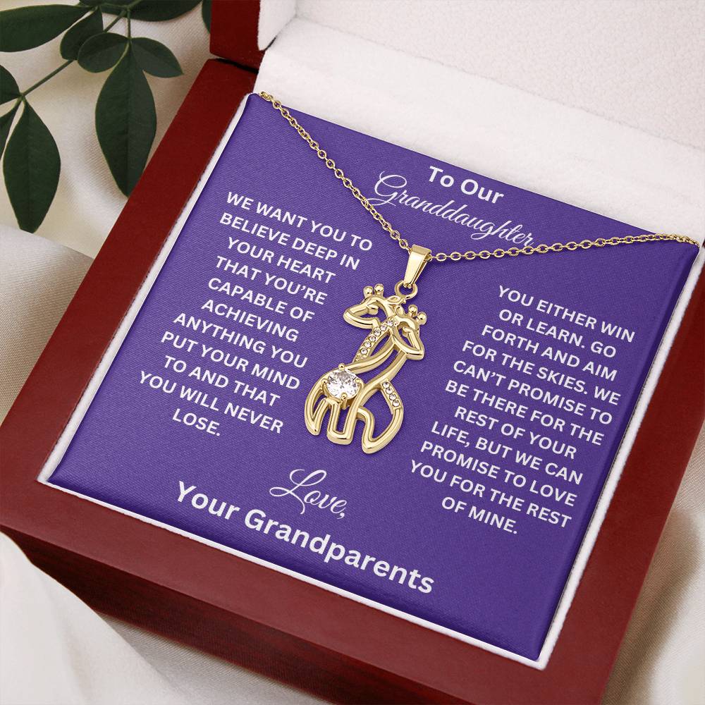 To Our Granddaughter Giraffe Necklace