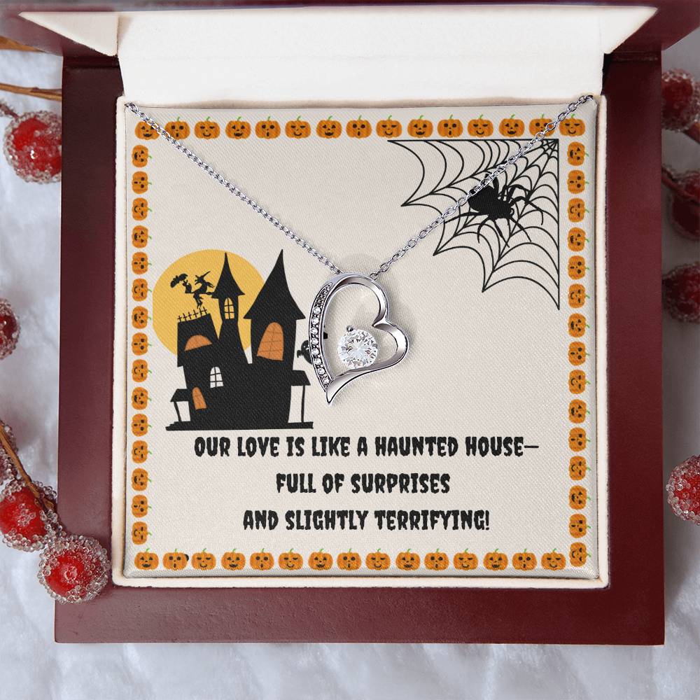 Haunted Love Halloween Heart Necklace