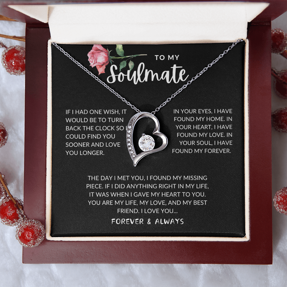 Soulmates Forever and Always Heart Necklace