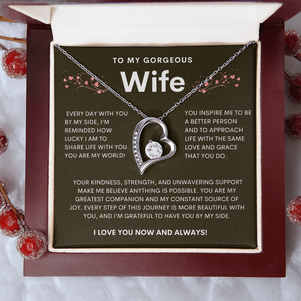 To My Gorgeous Wife Forever Love Necklace