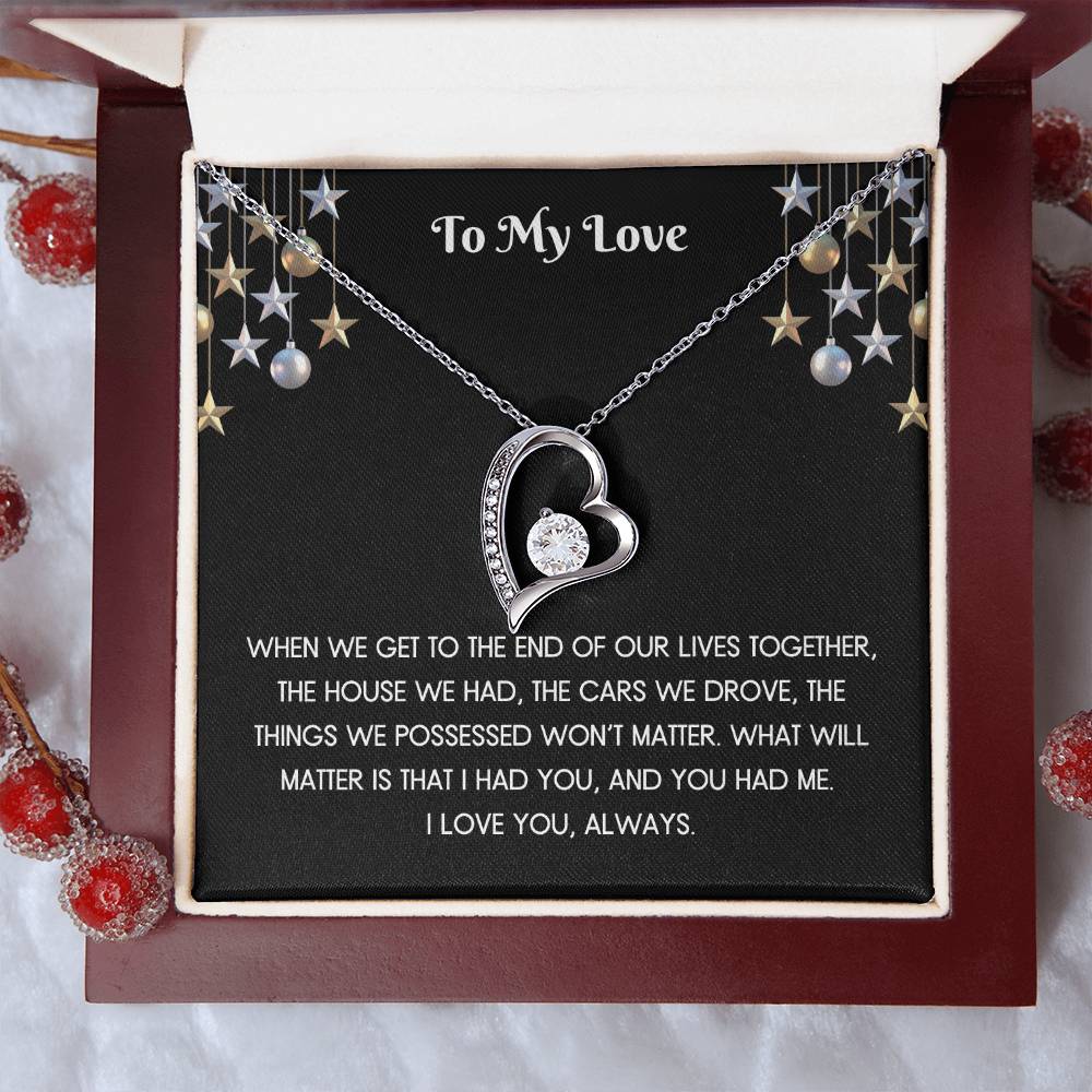 Love Christmas Heart Necklace