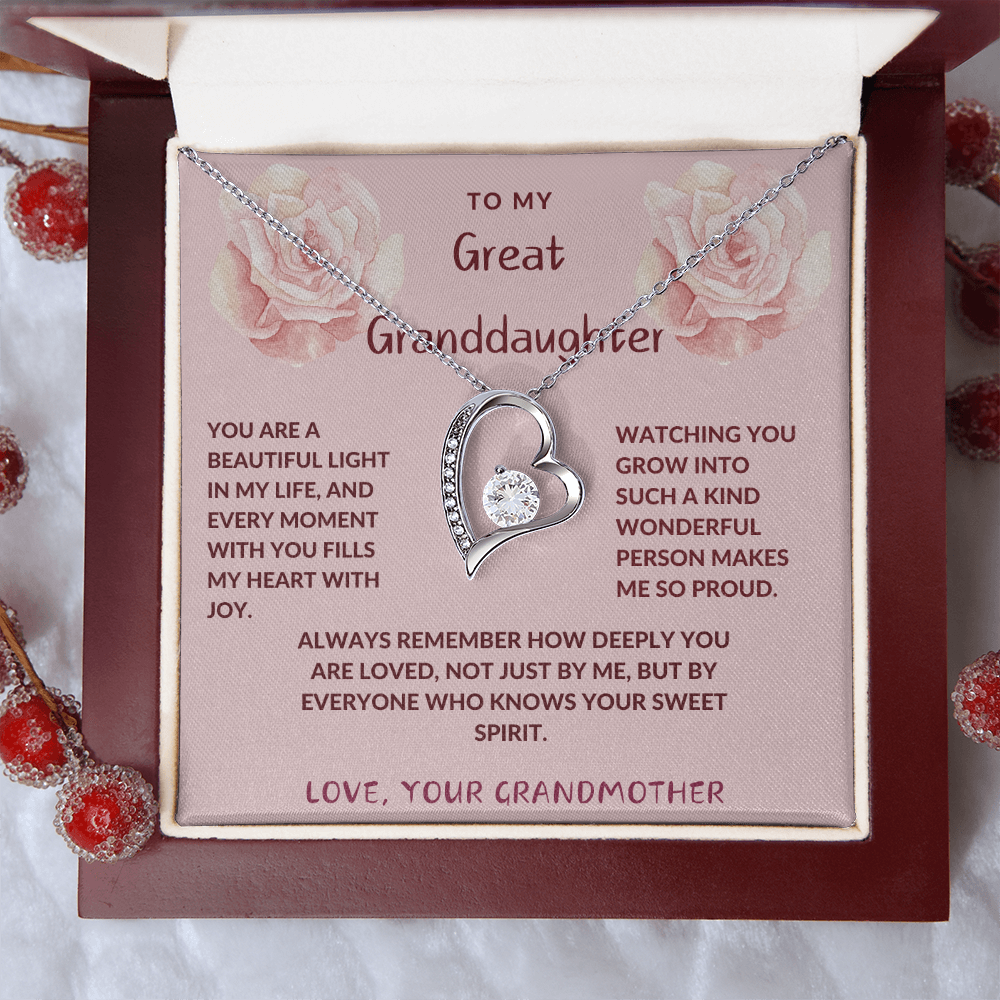 Great-Granddaughter Forever Love Heart Necklace