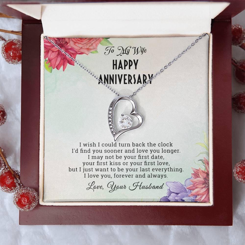 To My Wife Happy Anniversary Gift - Forever Love Necklace