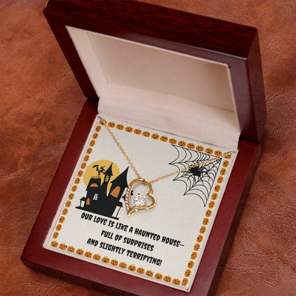 Haunted Love Halloween Heart Necklace