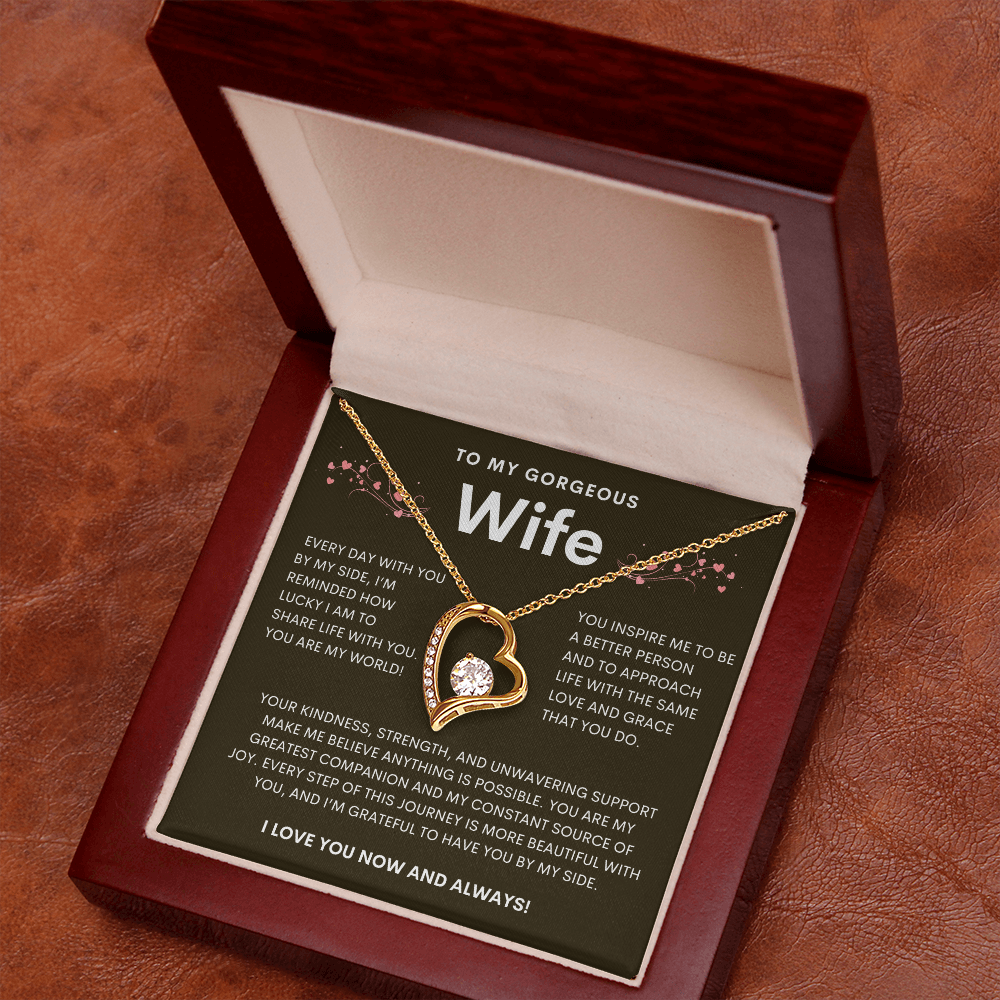 To My Gorgeous Wife Forever Love Necklace