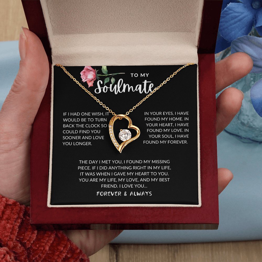 Soulmates Forever and Always Heart Necklace