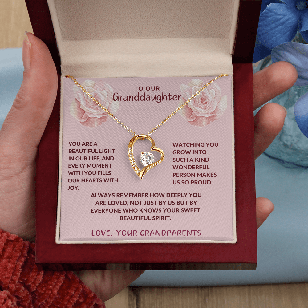 Proud of Granddaughter Forever Love Heart Necklace