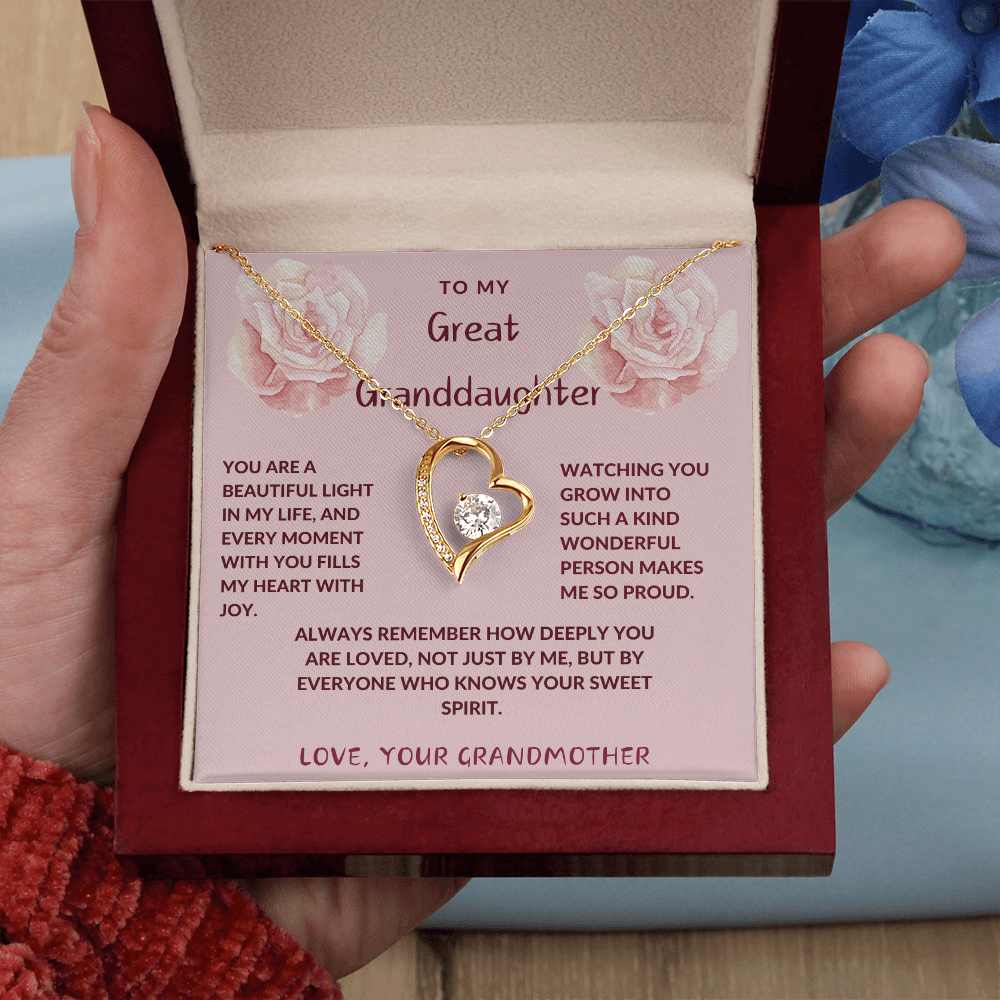 Great-Granddaughter Forever Love Heart Necklace