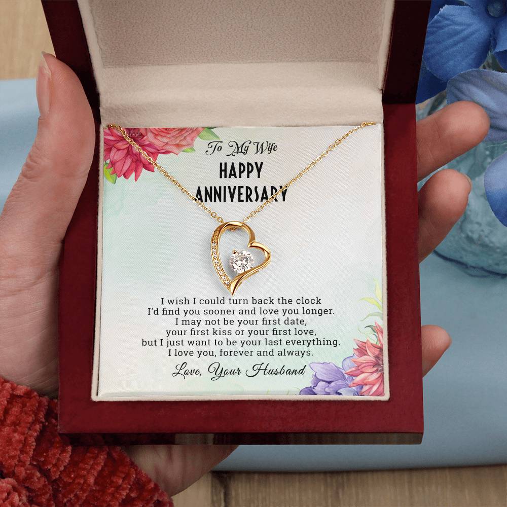 To My Wife Happy Anniversary Gift - Forever Love Necklace