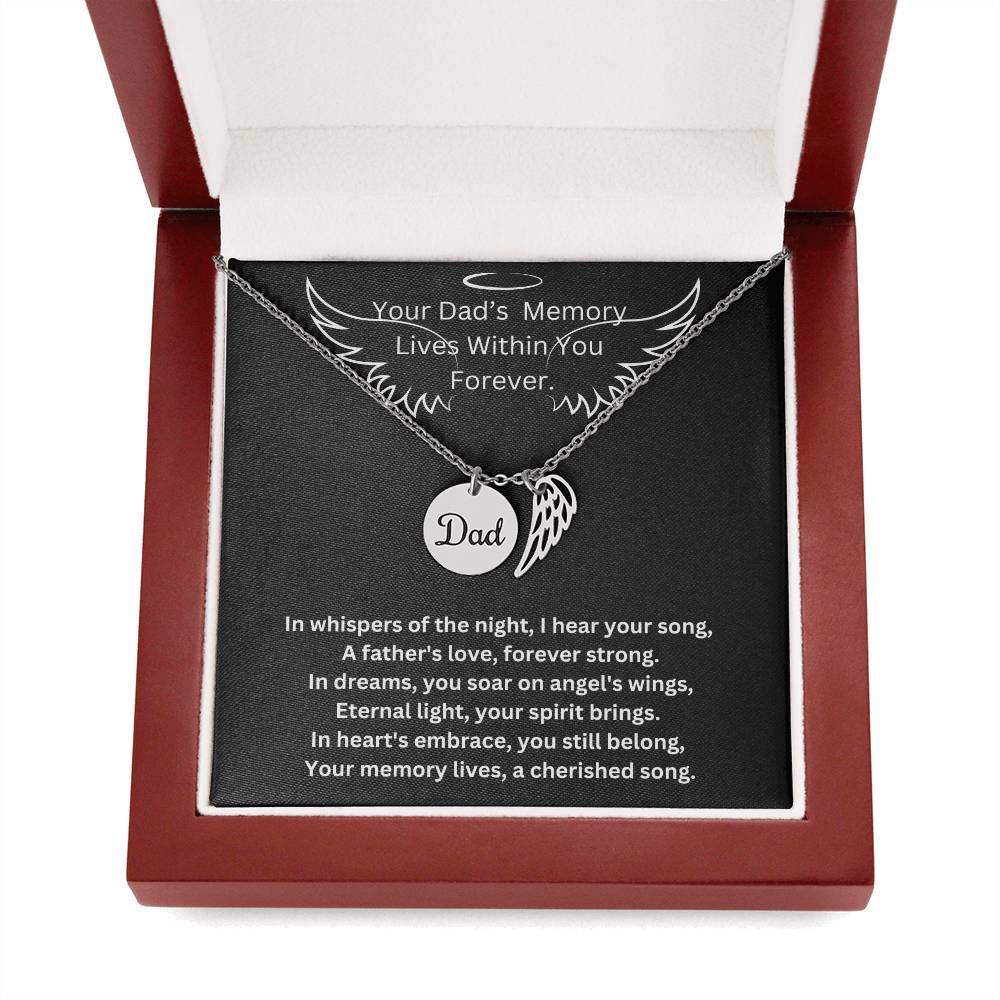 Dad's Memory Wings Necklace