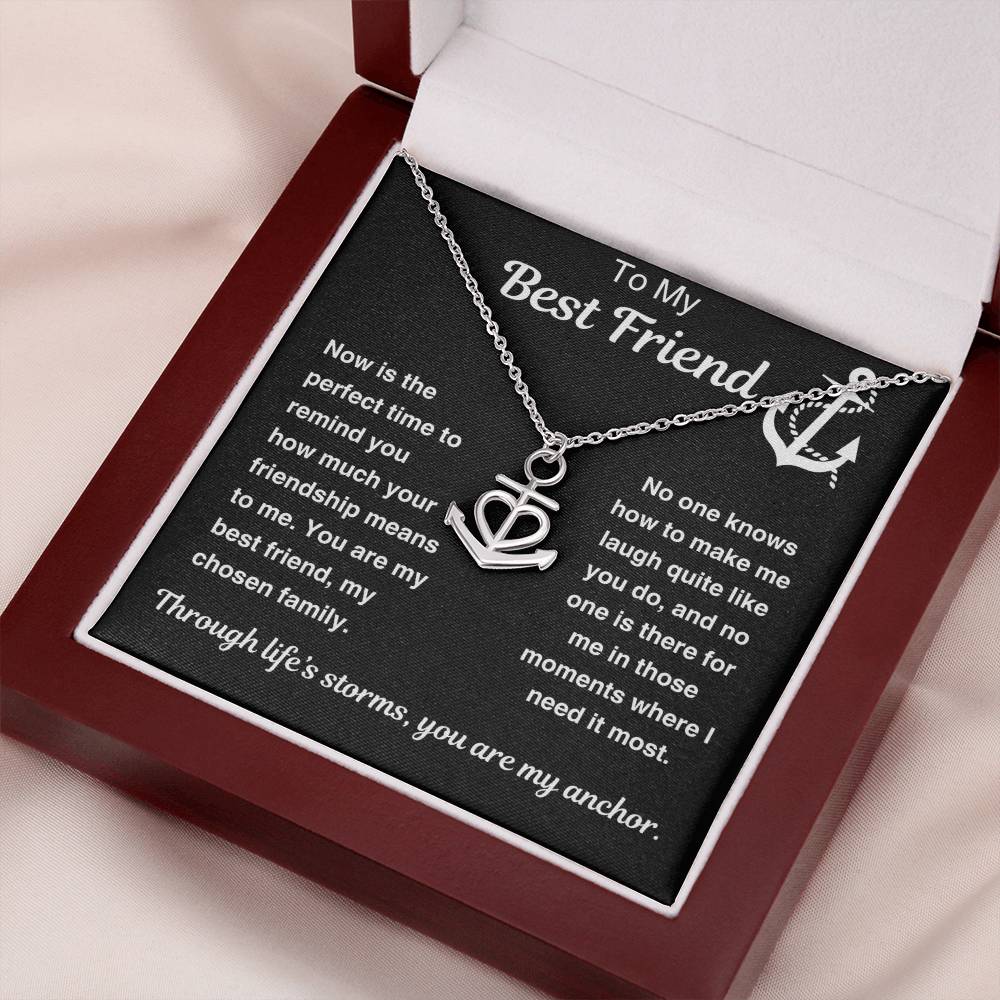 Best Friend Anchor Pendant Necklace