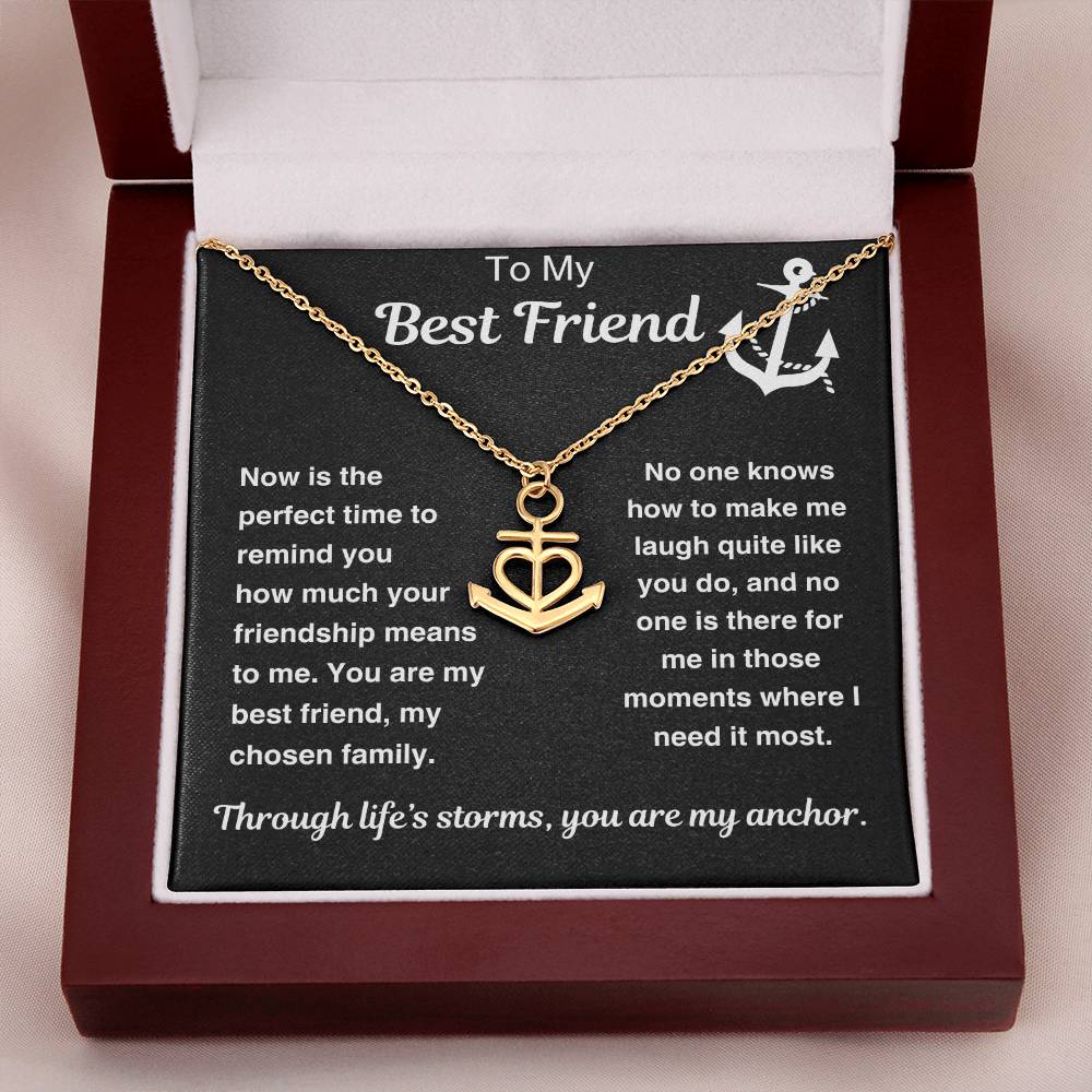 Best Friend Anchor Pendant Necklace