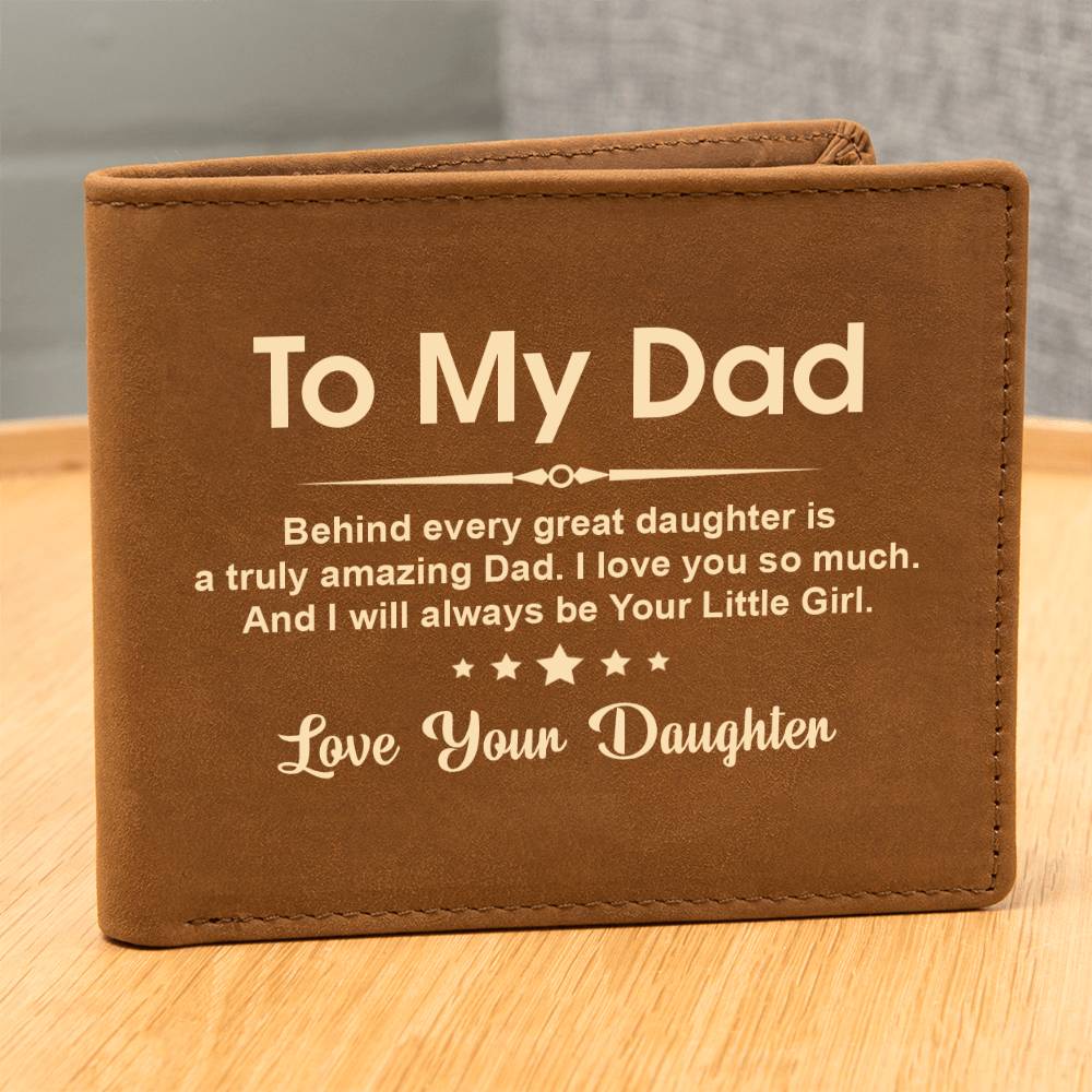 To My Dad Leather Wallet From Daughter