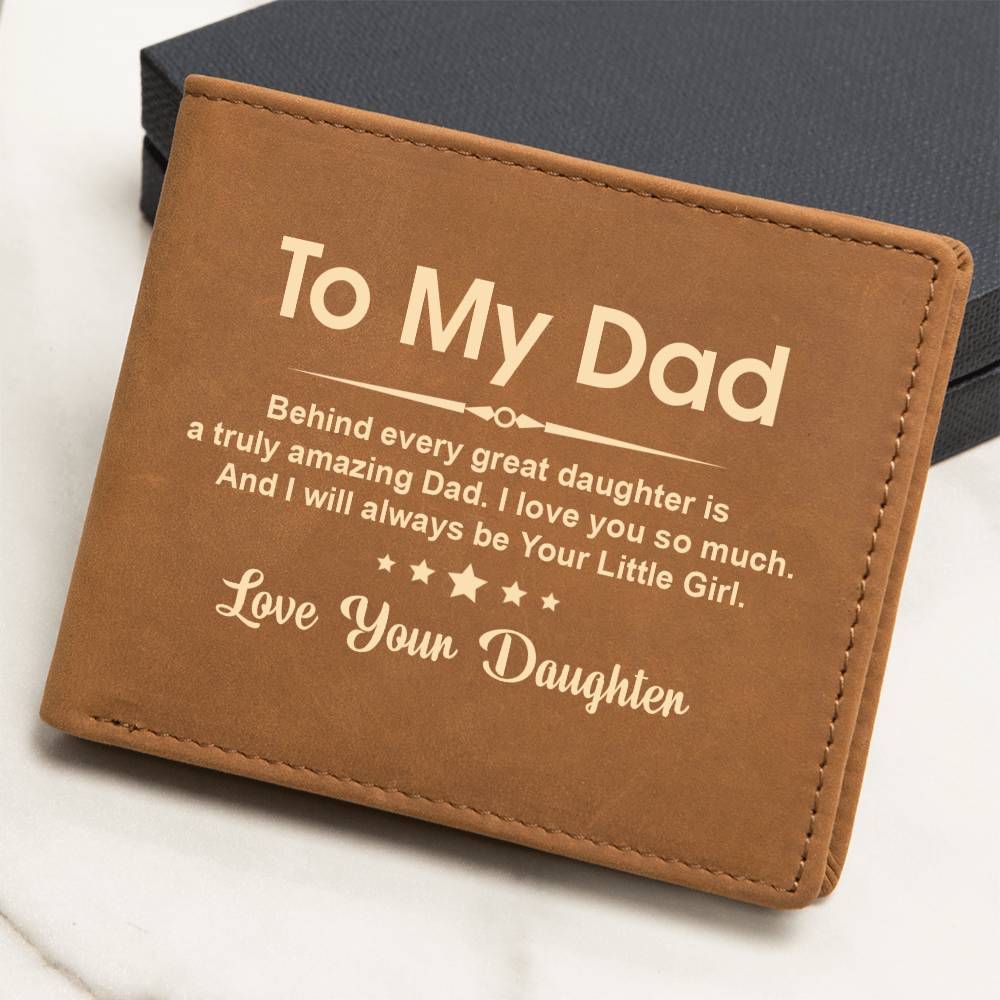 To My Dad Leather Wallet From Daughter