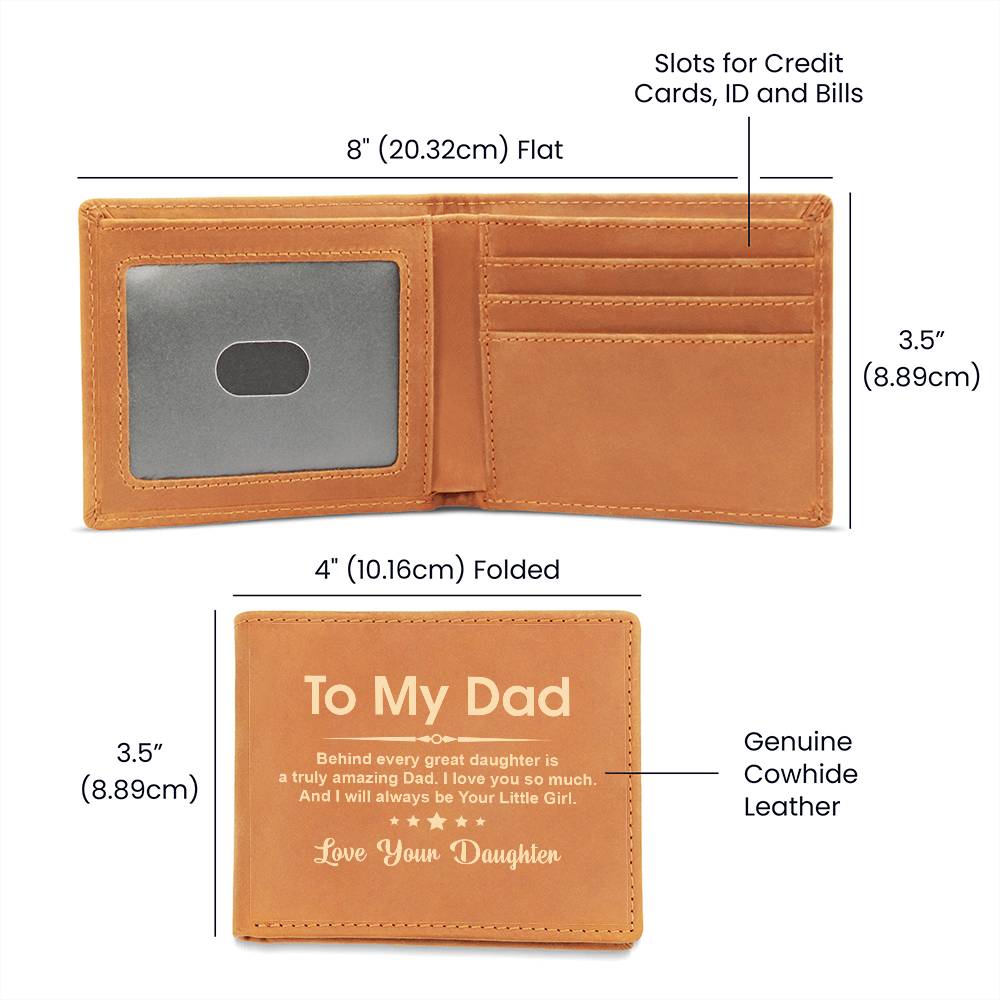 To My Dad Leather Wallet From Daughter