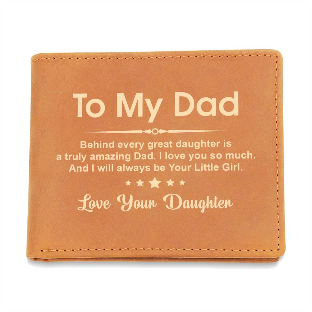 To My Dad Leather Wallet From Daughter