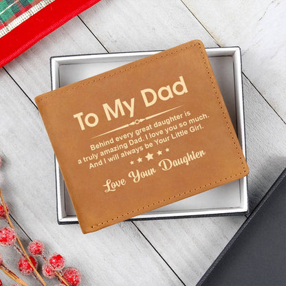 To My Dad Leather Wallet From Daughter