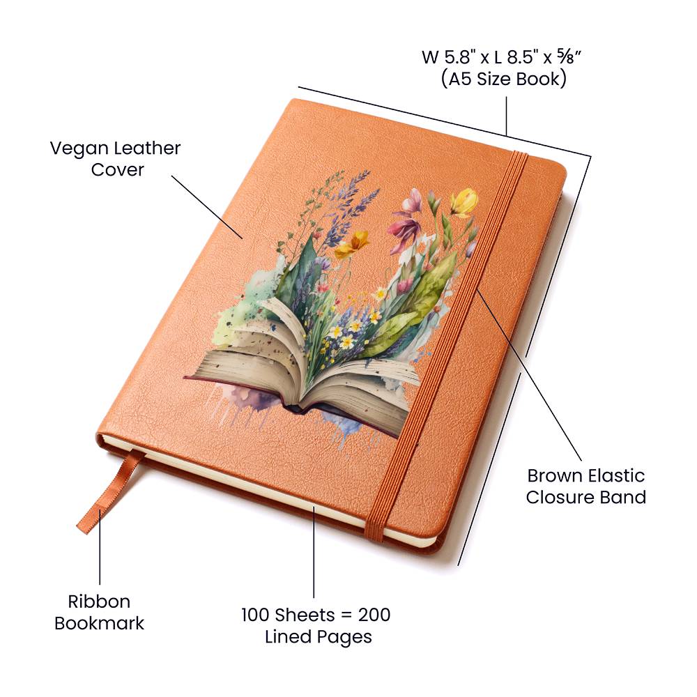 Book Bouquet Leather Journal