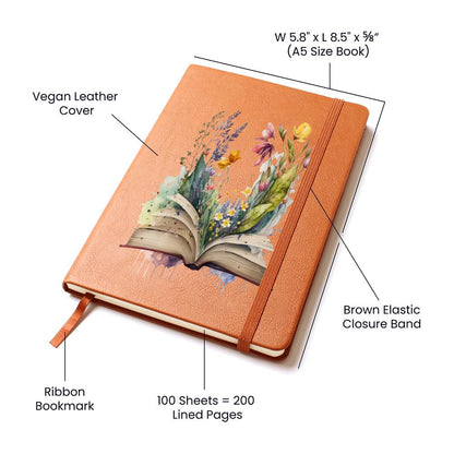 Book Bouquet Leather Journal