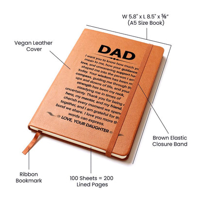 Thank You Dad Leather Journal from Daughter