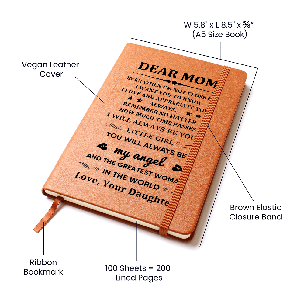 Dear Mom Graphic Leather Journal