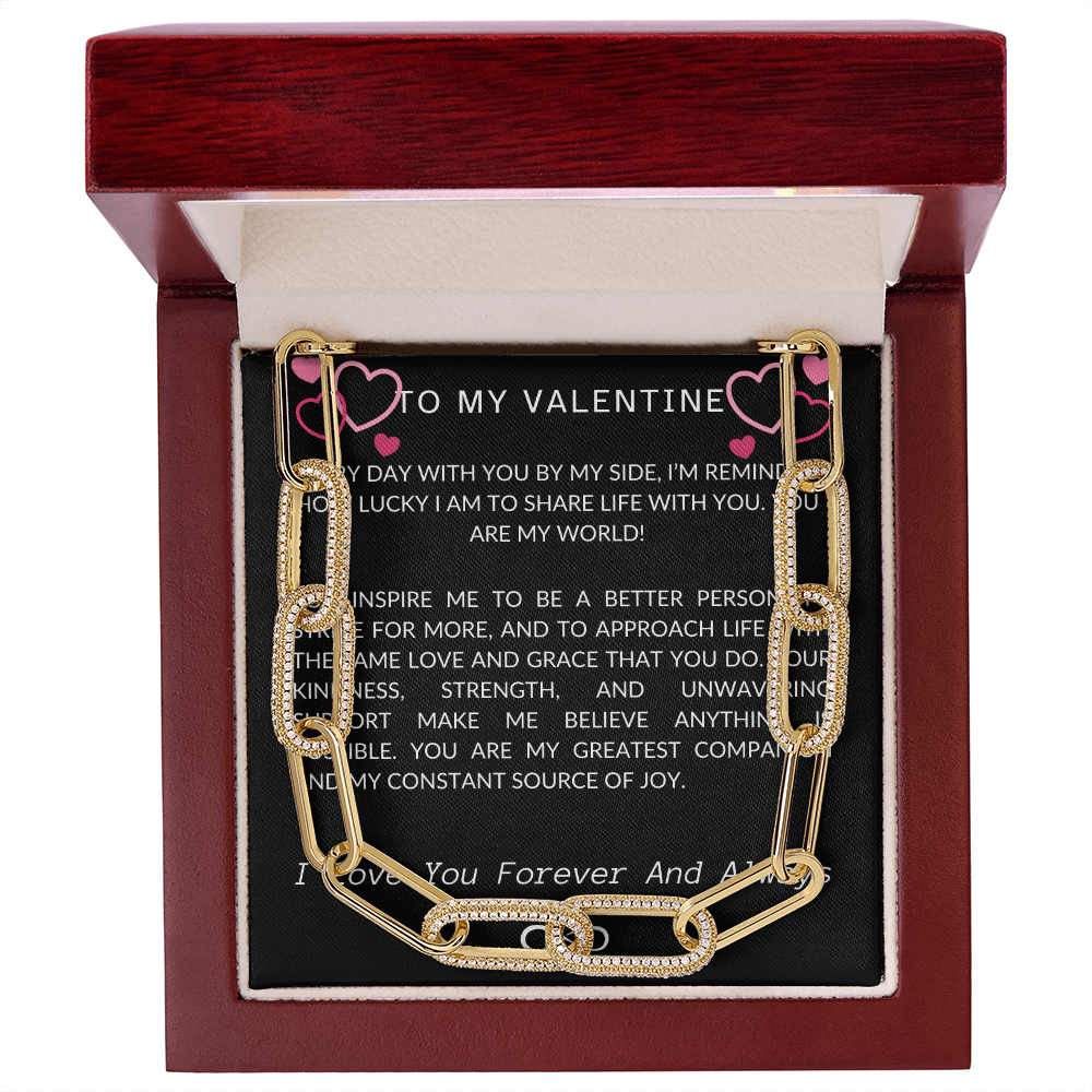 My Valentine Luxury Paperclip Chain Necklace