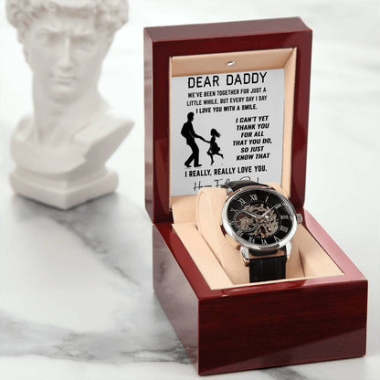 Dear Daddy Openwork Watch for Father's Day Gift From Daughter