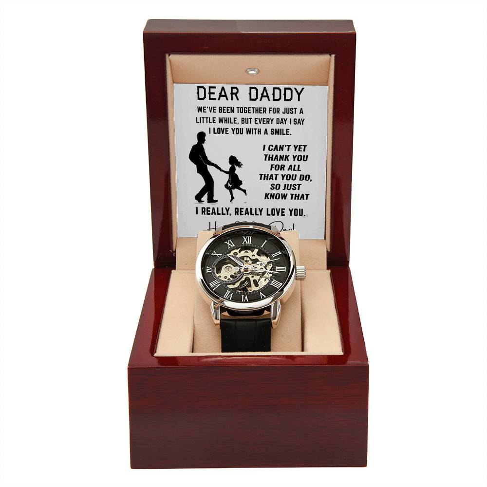 Dear Daddy Openwork Watch for Father's Day Gift From Daughter