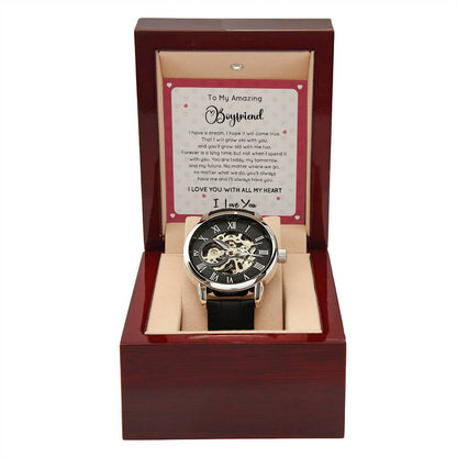 To My Amazing Boyfriend - Men's Openwork Watch