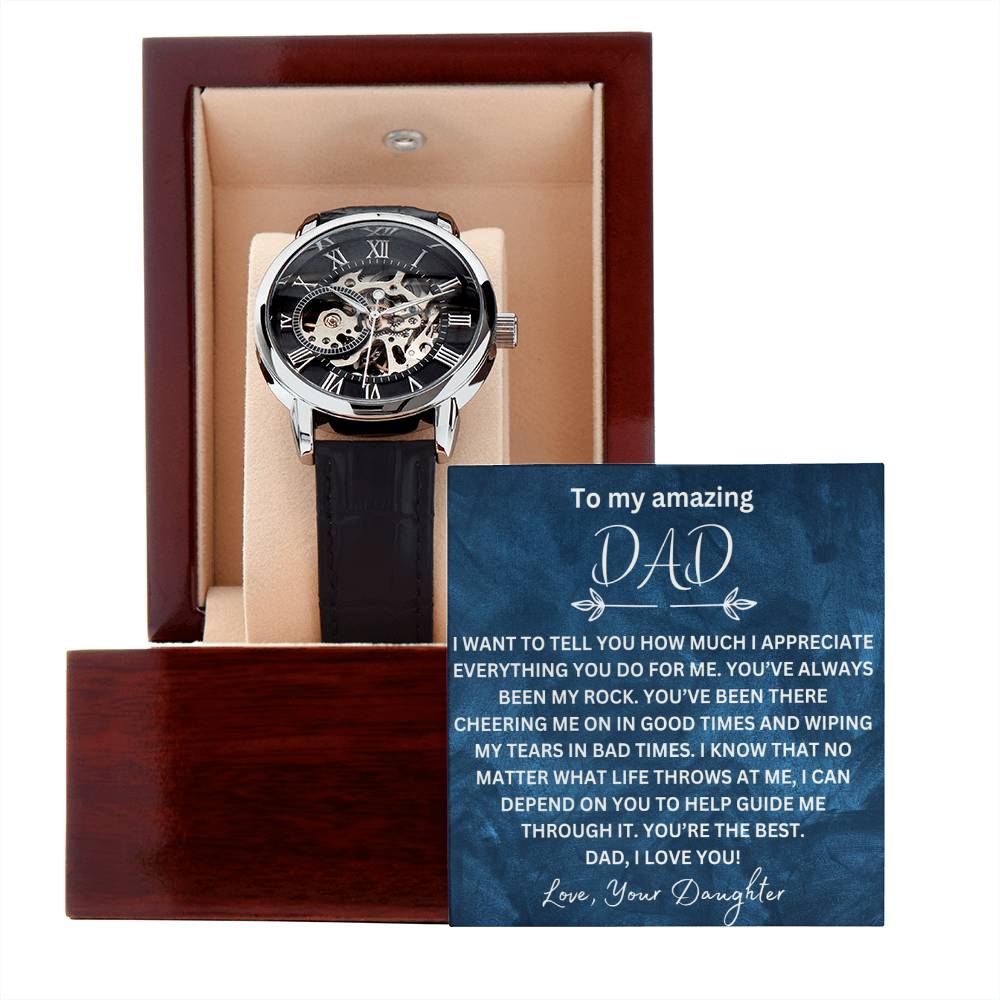 Men's Openwork Watch for Dad from Daughter