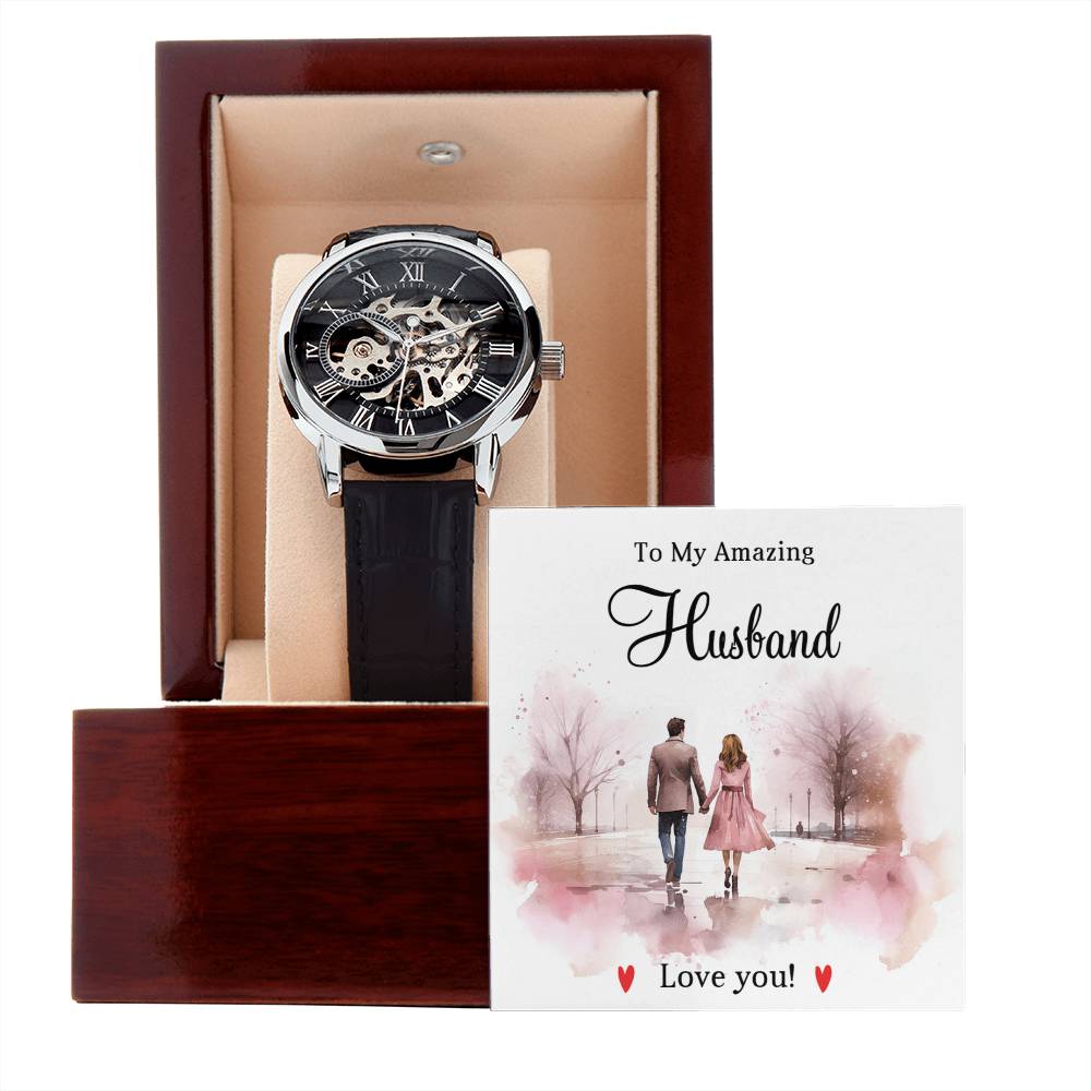 To My Amazing Husband - Men's Openwork Watch