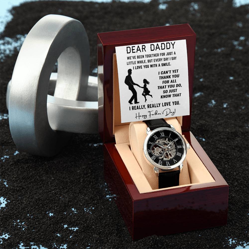 Dear Daddy Openwork Watch for Father's Day Gift From Daughter