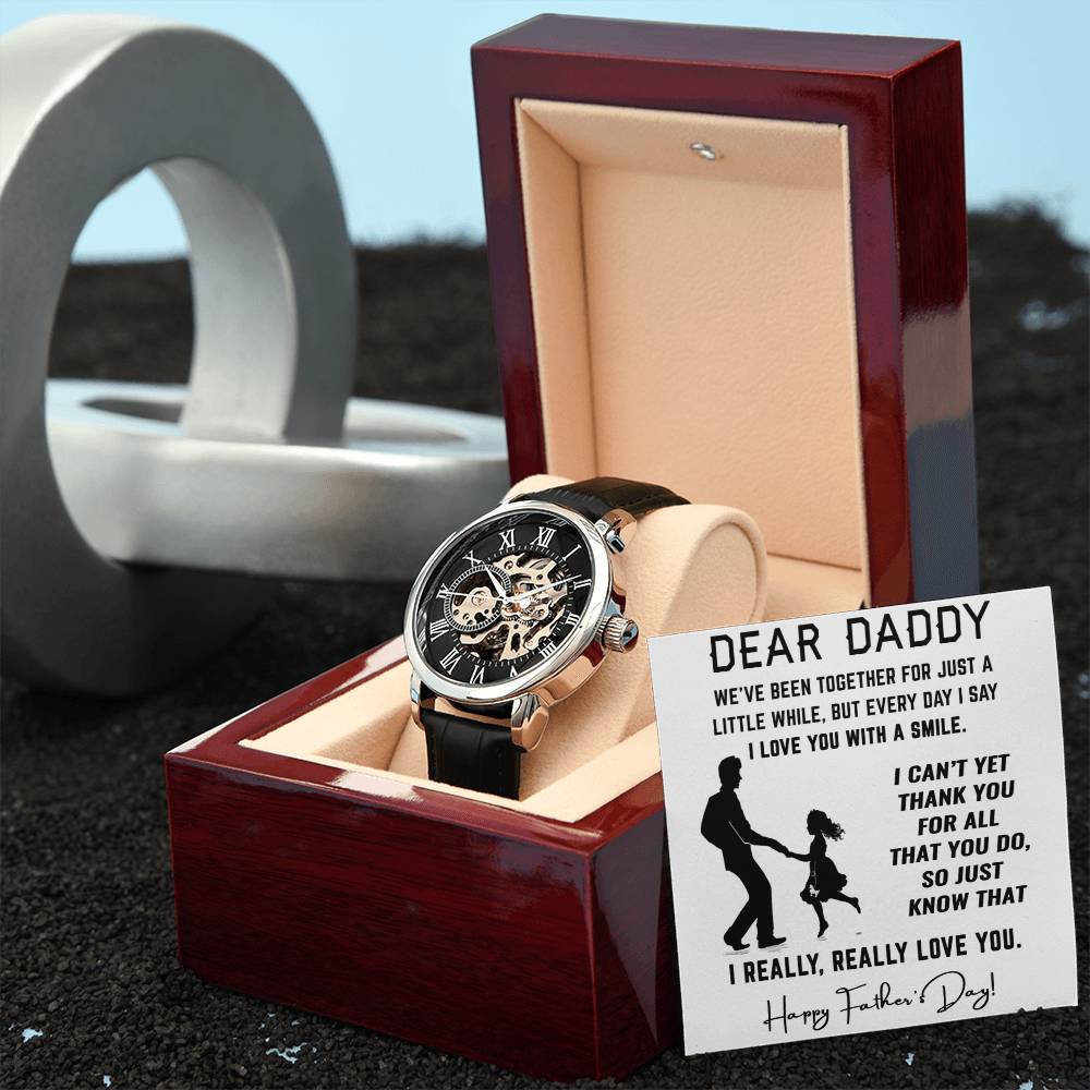 Dear Daddy Openwork Watch for Father's Day Gift From Daughter