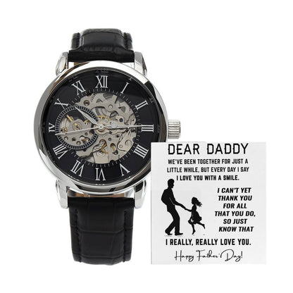 Dear Daddy Openwork Watch for Father's Day Gift From Daughter